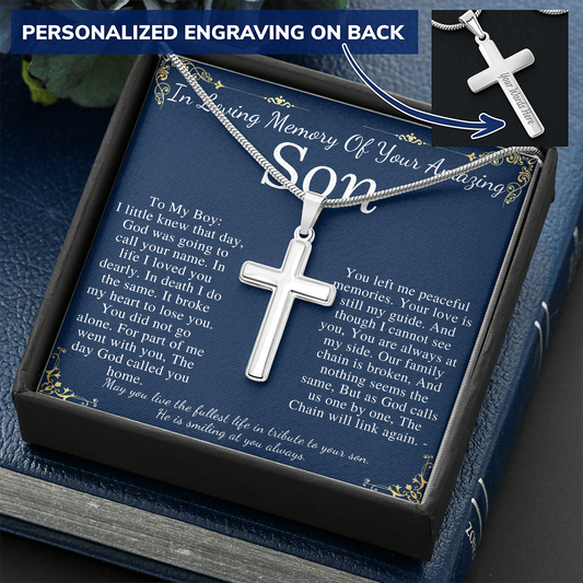 Loss of Son Gift For Men In memory of Son Grief Gift Son Remembrance Necklace Son memorial Gift Grieving Father Sorry for Your Loss #0915