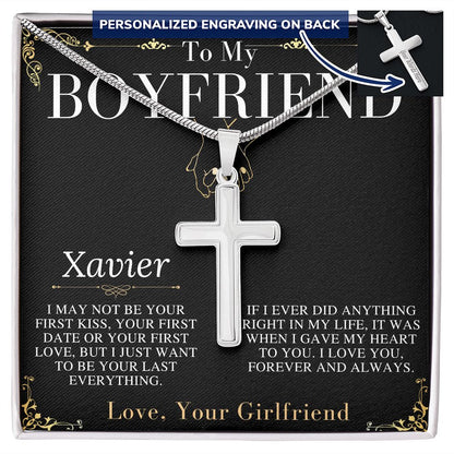 Boyfriend Gift, Cross Necklace Gifts for Boyfriend, Boyfriend Christmas Gift, Boyfriend Anniversary Gift, Boyfriend Birthday Gift #0913 Xavier