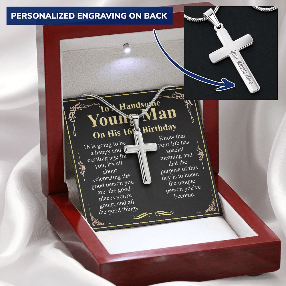 to a handsome young man on his 16th birthday engraving