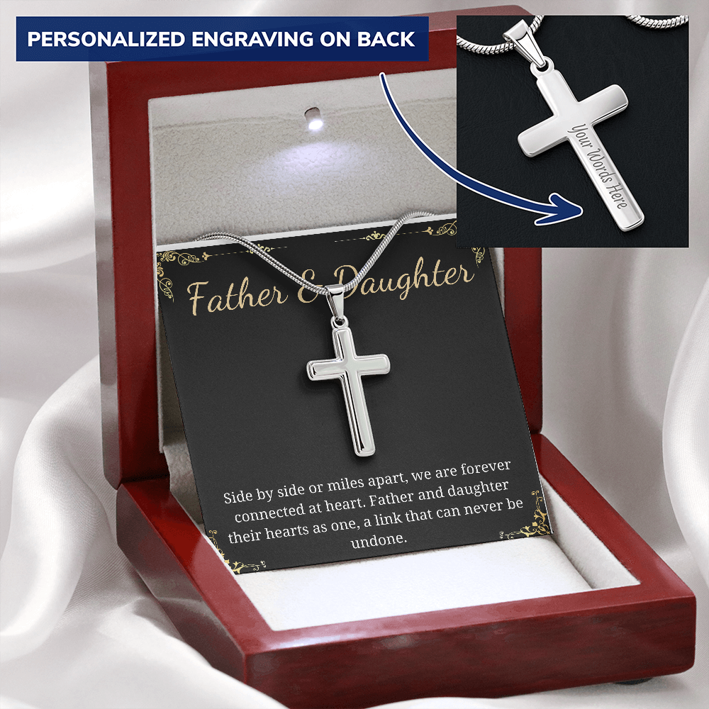 Father's Day Gift, Father Birthday Gift, Gift from daughter, Cross for daddy, Message Card For Dad, Father Daughter Gift, Gift for him
