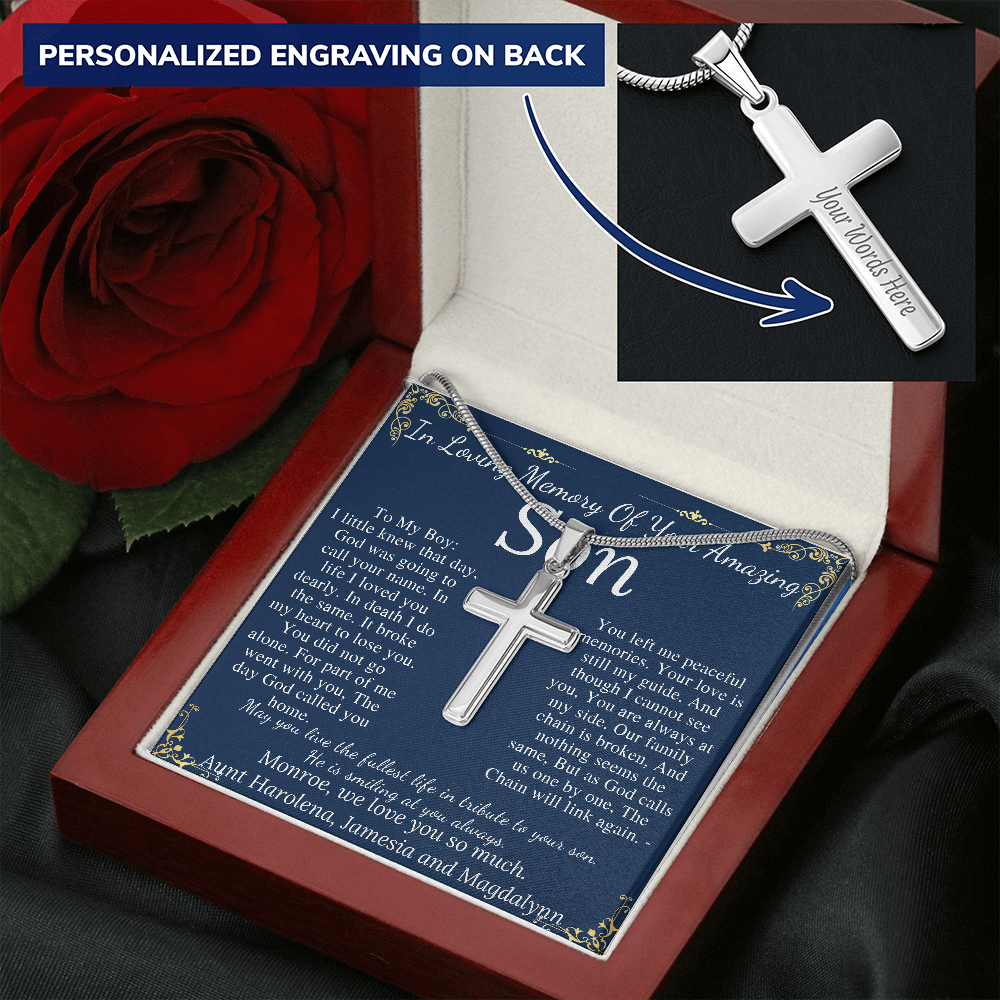 Loss of Son Gift For Men In memory of Son Grief Gift Son Remembrance Necklace Son memorial Gift Grieving Father Sorry for Your Loss #0915 Monroe