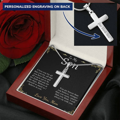 Christmas Gift For Son Gift, Keepsake Gift For Son, Son From Mom, From Dad To Son,Son Graduation Gift,Son Birthday Gift,Cross Necklace #0880
