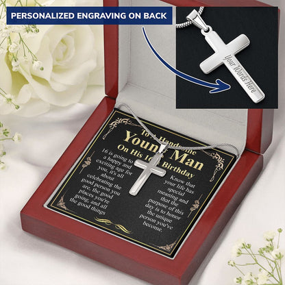 to a handsome young man on his 16th birthday engraving