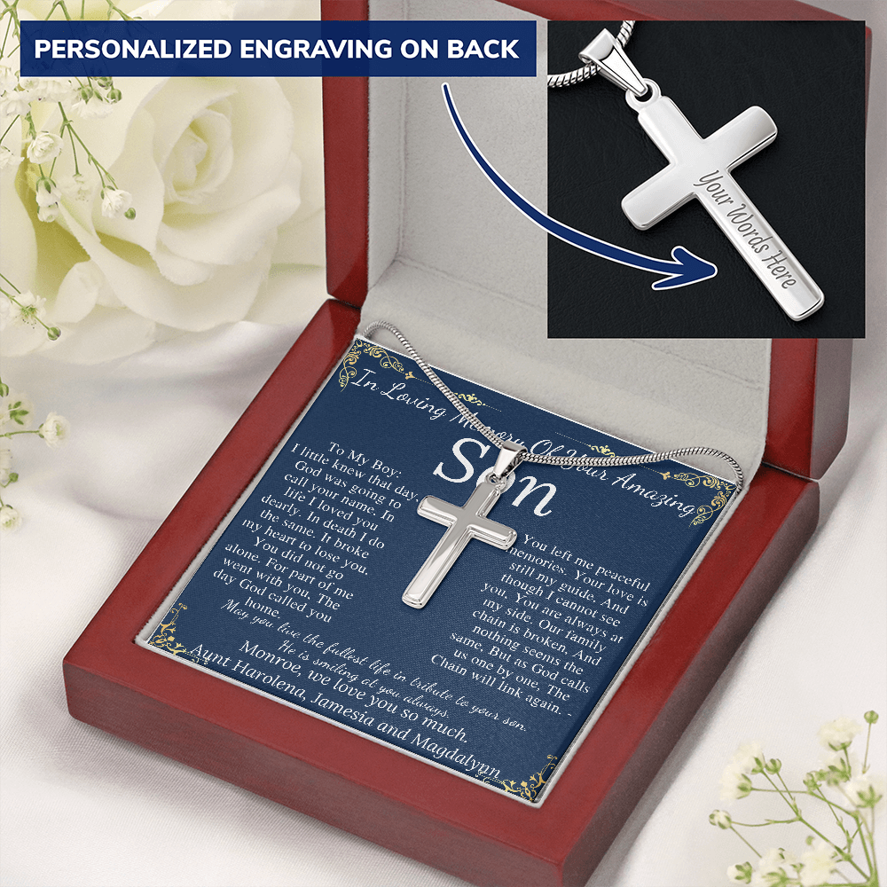 Loss of Son Gift For Men In memory of Son Grief Gift Son Remembrance Necklace Son memorial Gift Grieving Father Sorry for Your Loss #0915 Monroe