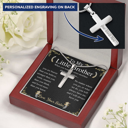 to my little brother cross w/ engraving