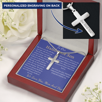 To My Son, Keepsake Gift For Son, Son Valentines Day Gift For Son From Mom, From Dad To Son Cross, Son Graduation Gift, Son Birthday Gift