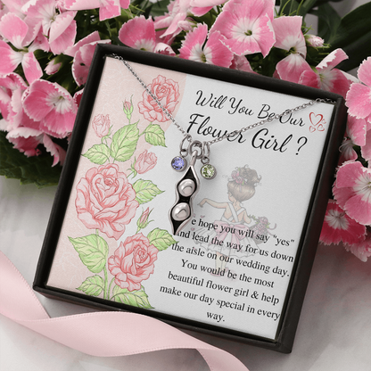 Will You Be My Flower Girl Gift Flower Girl Jewelry Gift Little Girl Gift Wedding Flower Girl Proposal Gift Personalized gift from bride