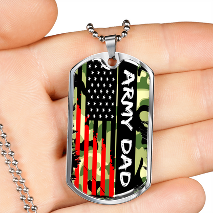 Personalized Dog Tag Army dad father's day gift, Army dad dogtag necklace with Engraving , Gift For Army Dad, Army Father Gift #0017