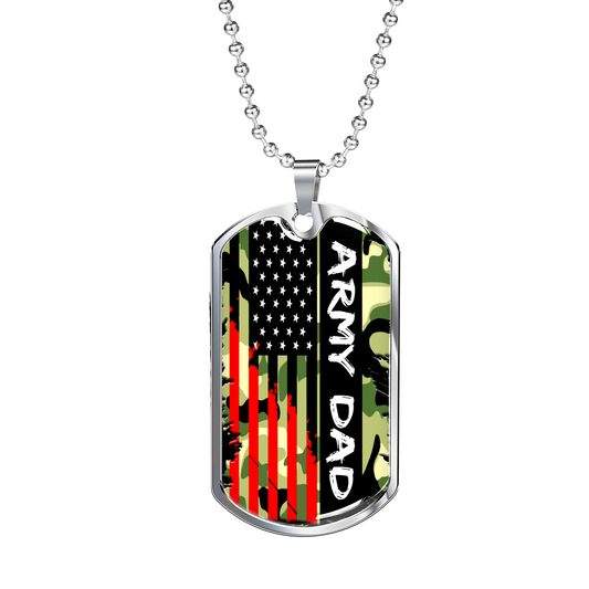 Personalized Dog Tag Army dad father's day gift, Army dad dogtag necklace with Engraving , Gift For Army Dad, Army Father Gift #0017