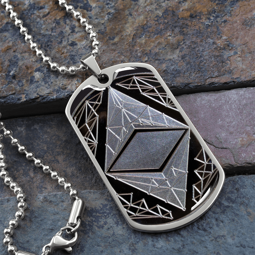 Ethereum (ETH) Necklace Crypto Coin | Ethereum Coin | Silver Ethereum Pendant, Ethereum Lover, Crypto Gift For Boyfriend, Crypto Lover #0934
