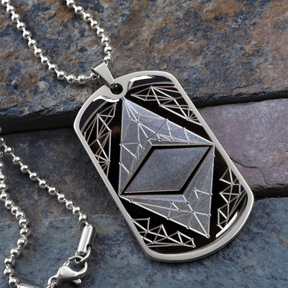 Ethereum (ETH) Necklace Crypto Coin | Ethereum Coin | Silver Ethereum Pendant, Ethereum Lover, Crypto Gift For Boyfriend, Crypto Lover #0934