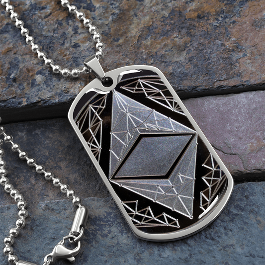Ethereum (ETH) Necklace Crypto Coin | Ethereum Coin | Silver Ethereum Pendant, Ethereum Lover, Crypto Gift For Boyfriend, Crypto Lover #0934