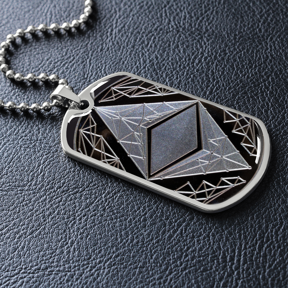 Ethereum (ETH) Necklace Crypto Coin | Ethereum Coin | Silver Ethereum Pendant, Ethereum Lover, Crypto Gift For Boyfriend, Crypto Lover #0934