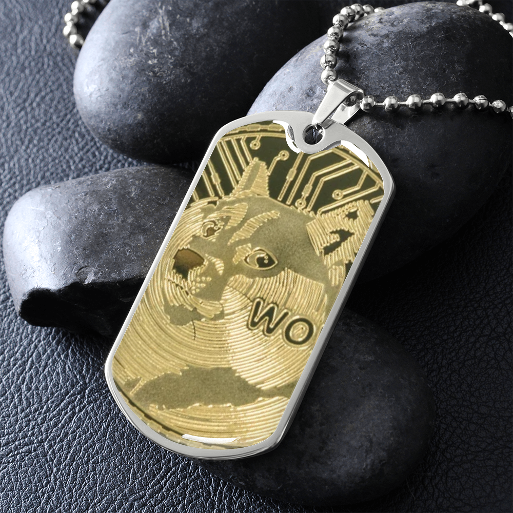Dogecoin (DOGE) Necklace Crypto Coin | Dogecoin Coin | Gold Dogecoin Pendant, Doge Lover, Crypto Gift For Boyfriend, Crypto Lover Gift #0932