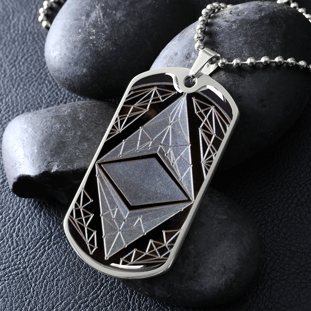 Ethereum (ETH) Necklace Crypto Coin | Ethereum Coin | Silver Ethereum Pendant, Ethereum Lover, Crypto Gift For Boyfriend, Crypto Lover #0934