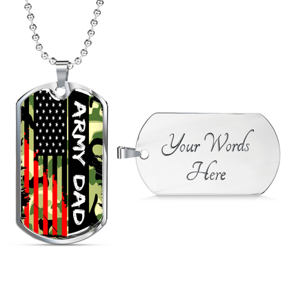 Personalized Dog Tag Army dad father's day gift, Army dad dogtag necklace with Engraving , Gift For Army Dad, Army Father Gift #0017