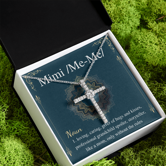 Mimi mothers day gift cz cross necklace for grandma