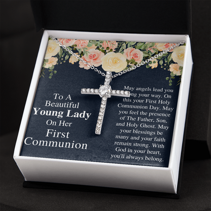 to a beautifule young lady on her first communion