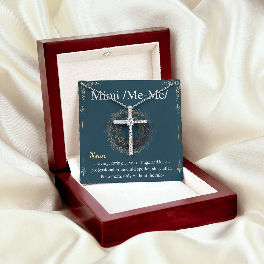 Mimi mothers day gift cz cross necklace for grandma