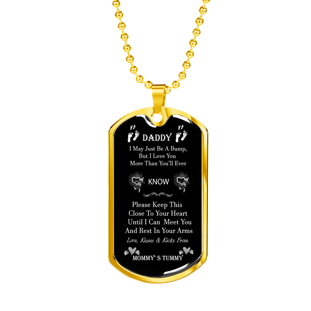 Personalized Dog Tag Pendant Necklace For New Father, New Dad Gift From Wife, New Dad Gift, Daddy Gift From Unborn Baby, Baby Bump Gift #0009