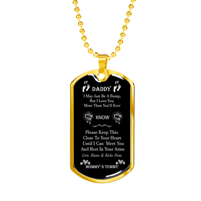 Personalized Dog Tag Pendant Necklace For New Father, New Dad Gift From Wife, New Dad Gift, Daddy Gift From Unborn Baby, Baby Bump Gift #0009
