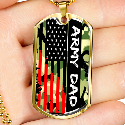 Personalized Dog Tag Army dad father's day gift, Army dad dogtag necklace with Engraving , Gift For Army Dad, Army Father Gift #0017