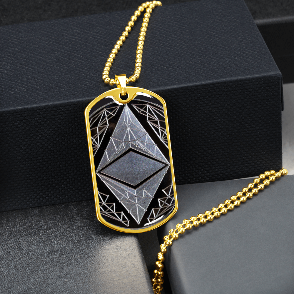 Ethereum (ETH) Necklace Crypto Coin | Ethereum Coin | Silver Ethereum Pendant, Ethereum Lover, Crypto Gift For Boyfriend, Crypto Lover #0934