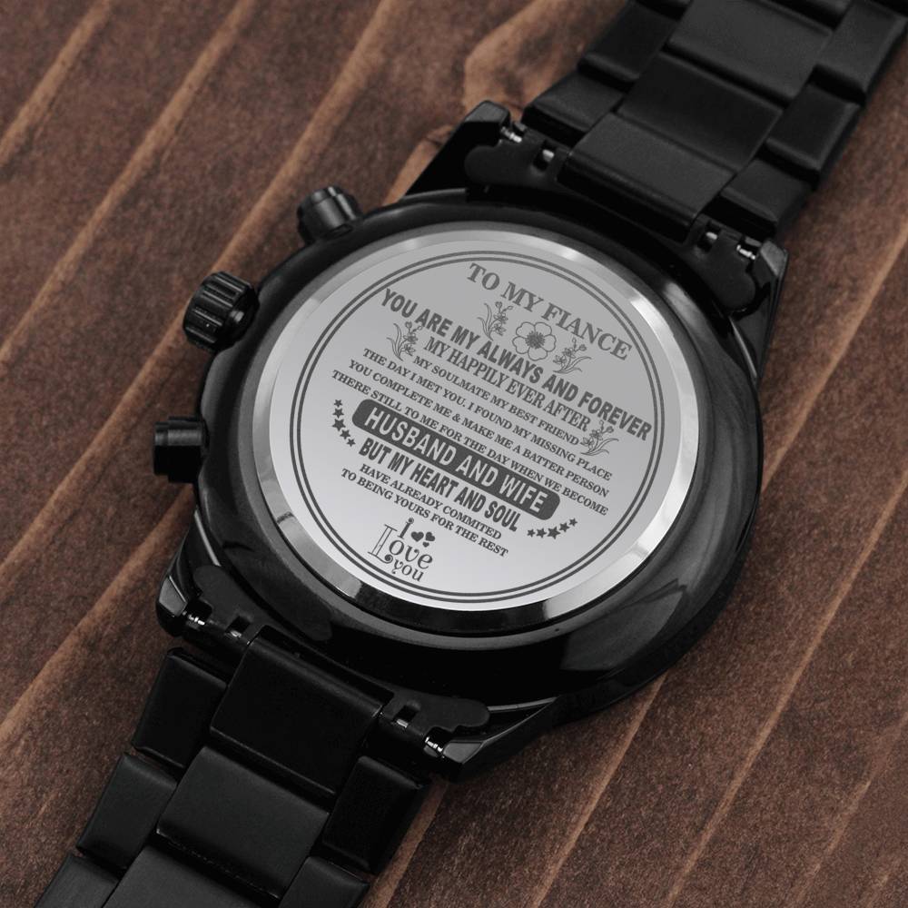 The Dadalorian Father's Day Customized Engraved Watch From Daughter or Son, Gift For Fathers Day, Chronograph Watch Gift for Father #0002