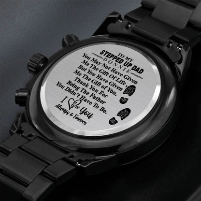Gifts For Stepdad: Engraved Watch, Personalized Watch, Custom Watch, Step Dad Christmas Gifts, Dad Watch Engrave, Step Father Gift #0987 Donnie