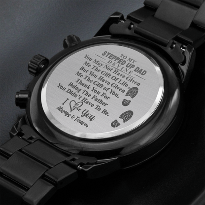 Gifts For Stepdad: Engraved Watch, Personalized Watch, Custom Watch, Step Dad Christmas Gifts, Dad Watch Engrave, Step Father Gift #0987 Devine