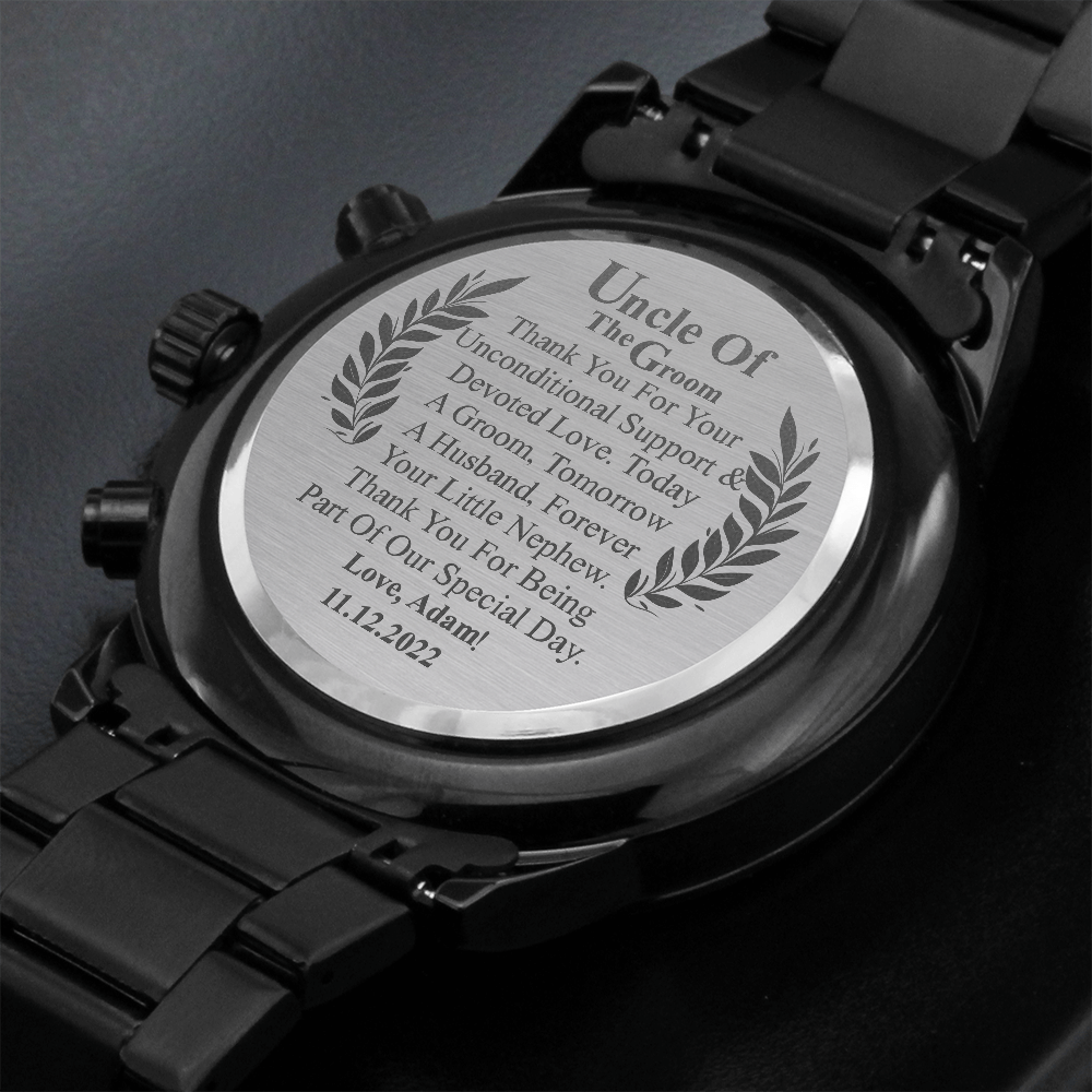 Gift for Uncle Of The Groom Gift from Groom, Uncle of the Groom Watch from Nephew on Wedding Day, Groom to Uncle Gift, Uncle Wedding Gift adam