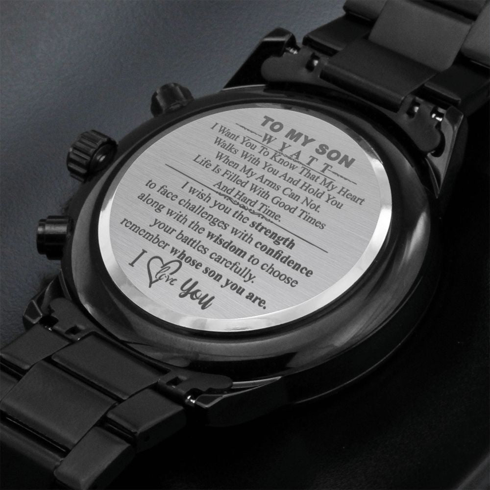 To My Son Watch, Son Christmas Gift for my son, Graduation Gift for my Son from Mom Mother Dad Father, Birthday Watch for Son from Mom #986 Wyatt