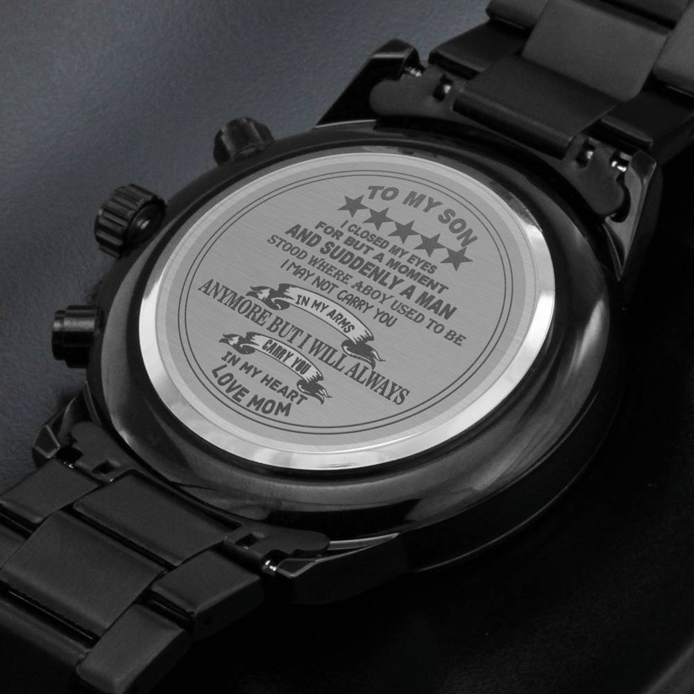The Dadalorian Father's Day Customized Engraved Watch From Daughter or Son, Gift For Fathers Day, Chronograph Watch Gift for Father #0002