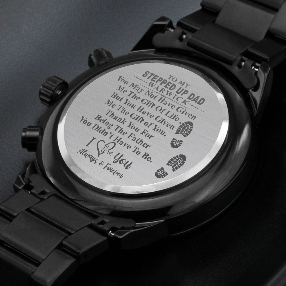 Gifts For Stepdad: Engraved Watch, Personalized Watch, Custom Watch, Step Dad Christmas Gifts, Dad Watch Engrave, Step Father Gift #0987 warwick