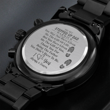 Gifts For Stepdad: Engraved Watch, Personalized Watch, Custom Watch, Step Dad Christmas Gifts, Dad Watch Engrave, Step Father Gift #0987 warwick