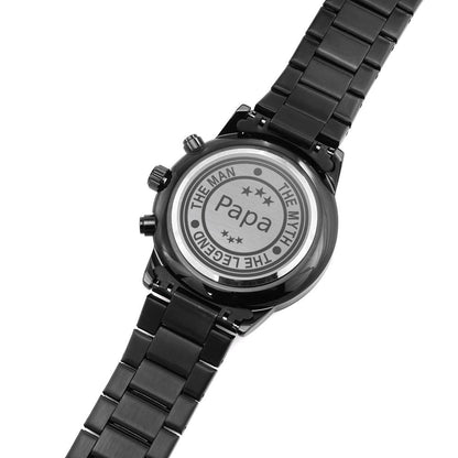 Papa The Man The Myth The Legend Engraved Father's Day Watch From Daughter Or Son, Gift For Father, Cool Father's Day Gift #0007