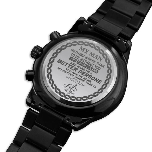 The Dadalorian Father's Day Customized Engraved Watch From Daughter or Son, Gift For Fathers Day, Chronograph Watch Gift for Father #0002