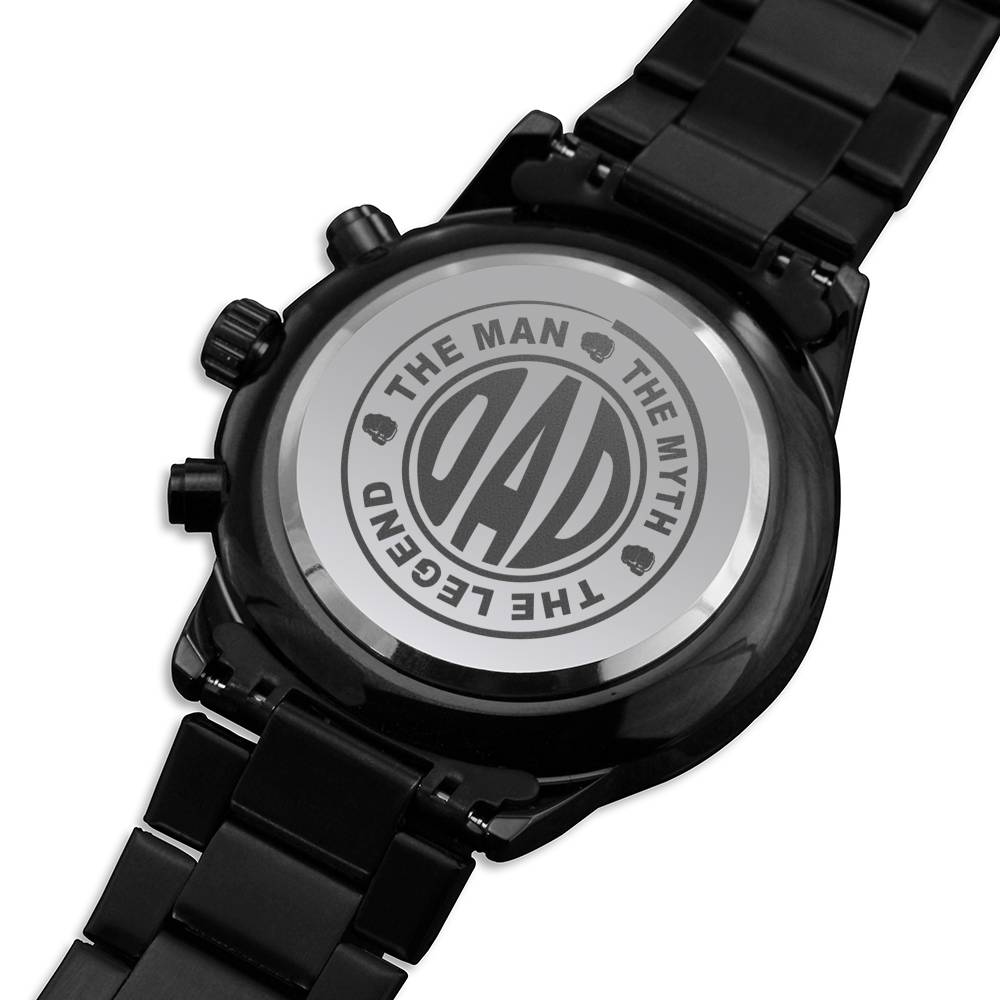 Dad The Man The Myth The Legend Engraved Father's Day Watch From Daughter Or Son, Gift For Father, Cool Father's Day Gift #0006