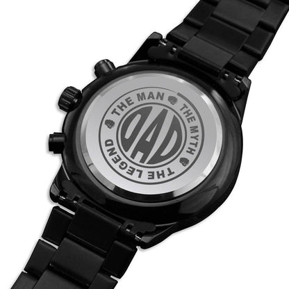 Dad The Man The Myth The Legend Engraved Father's Day Watch From Daughter Or Son, Gift For Father, Cool Father's Day Gift #0006