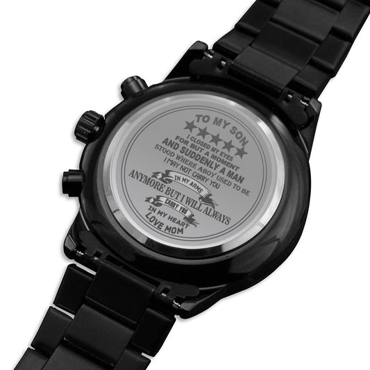 The Dadalorian Father's Day Customized Engraved Watch From Daughter or Son, Gift For Fathers Day, Chronograph Watch Gift for Father #0002