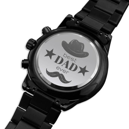 Father's Day Engraved Watch From Daughter or Son, Best Dad Ever Watch Gift For Fathers Day, Chronograph Watch Gift for Cool Father #0004