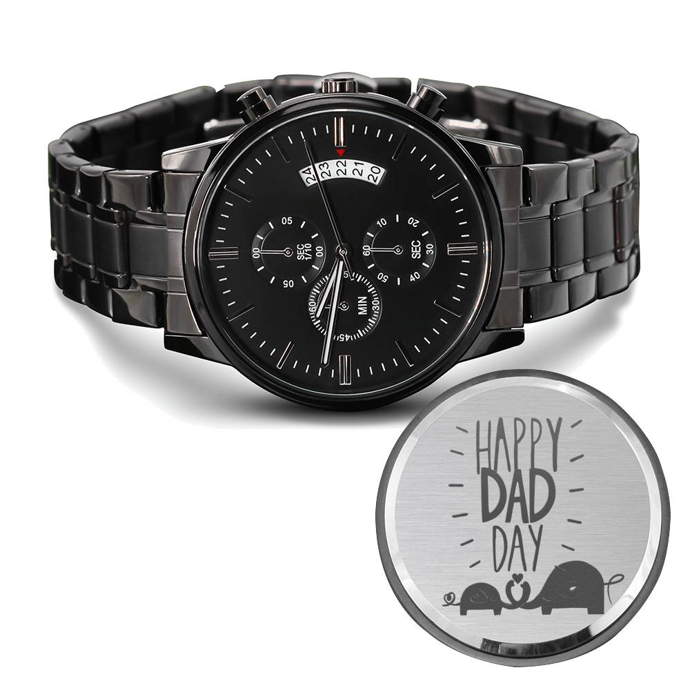 Happy Dad Day Engraved Father's Day Watch, Father's Day Gift From Daughter Or Son, Watch For Dad, Personalized Watch #0005