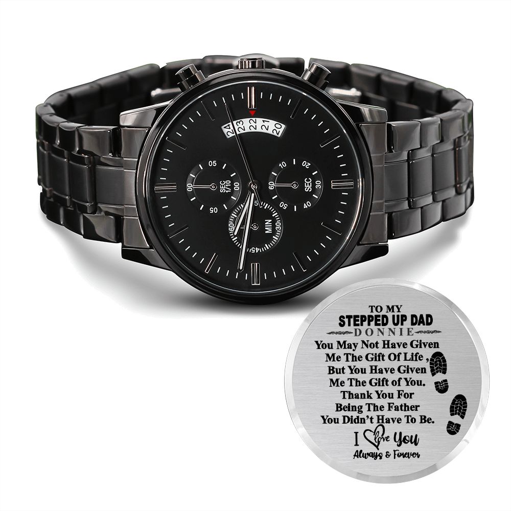 Gifts For Stepdad: Engraved Watch, Personalized Watch, Custom Watch, Step Dad Christmas Gifts, Dad Watch Engrave, Step Father Gift #0987 Donnie