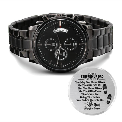 Gifts For Stepdad: Engraved Watch, Personalized Watch, Custom Watch, Step Dad Christmas Gifts, Dad Watch Engrave, Step Father Gift #0987 Donnie