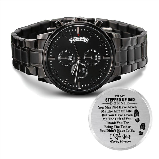 Gifts For Stepdad: Engraved Watch, Personalized Watch, Custom Watch, Step Dad Christmas Gifts, Dad Watch Engrave, Step Father Gift #0987 Donnie