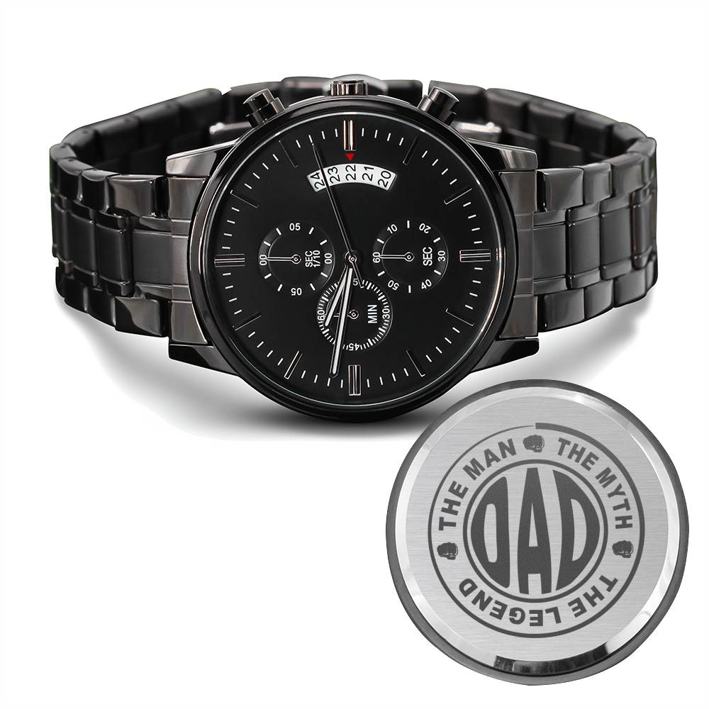 Dad The Man The Myth The Legend Engraved Father's Day Watch From Daughter Or Son, Gift For Father, Cool Father's Day Gift #0006