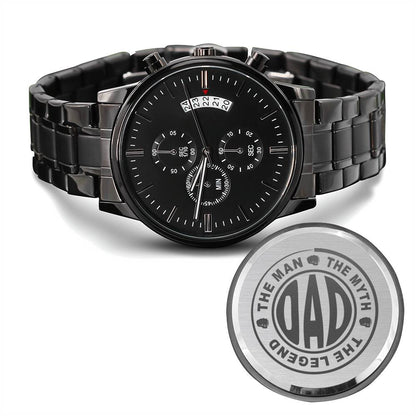 Dad The Man The Myth The Legend Engraved Father's Day Watch From Daughter Or Son, Gift For Father, Cool Father's Day Gift #0006