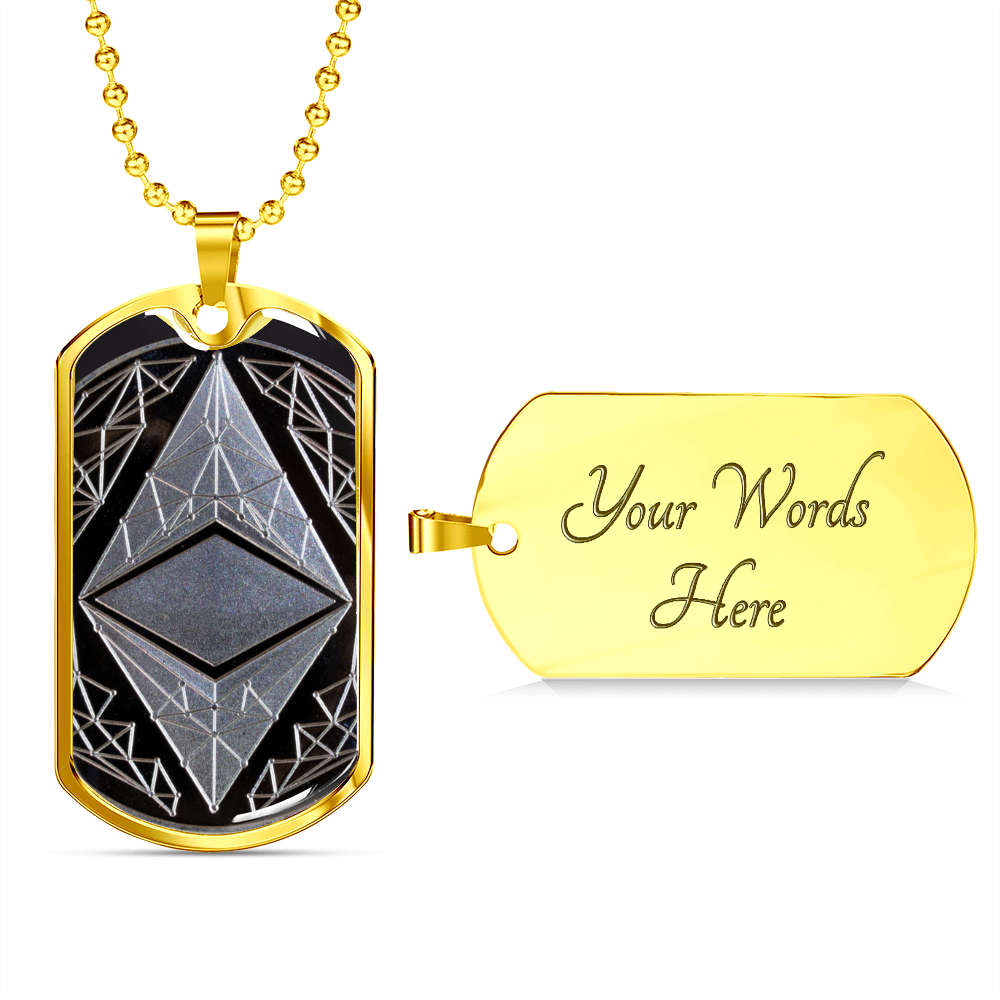 Ethereum (ETH) Necklace Crypto Coin | Ethereum Coin | Silver Ethereum Pendant, Ethereum Lover, Crypto Gift For Boyfriend, Crypto Lover #0934