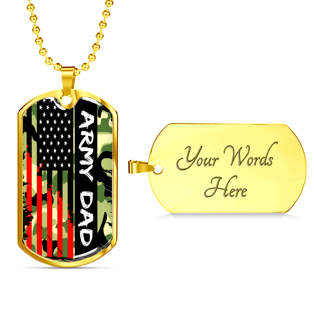 Personalized Dog Tag Army dad father's day gift, Army dad dogtag necklace with Engraving , Gift For Army Dad, Army Father Gift #0017