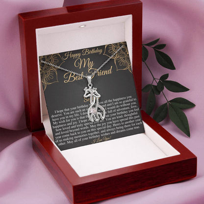 Friend Birthday Gift From Best Friend, Friend Birthday Jewelry, Best Friend Birthday Necklace With Card, Happy Birthday Friend Gift  #0685